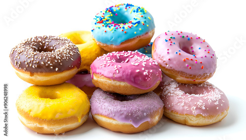 Wallpaper Mural sweet glazed donuts isolated on white background Torontodigital.ca