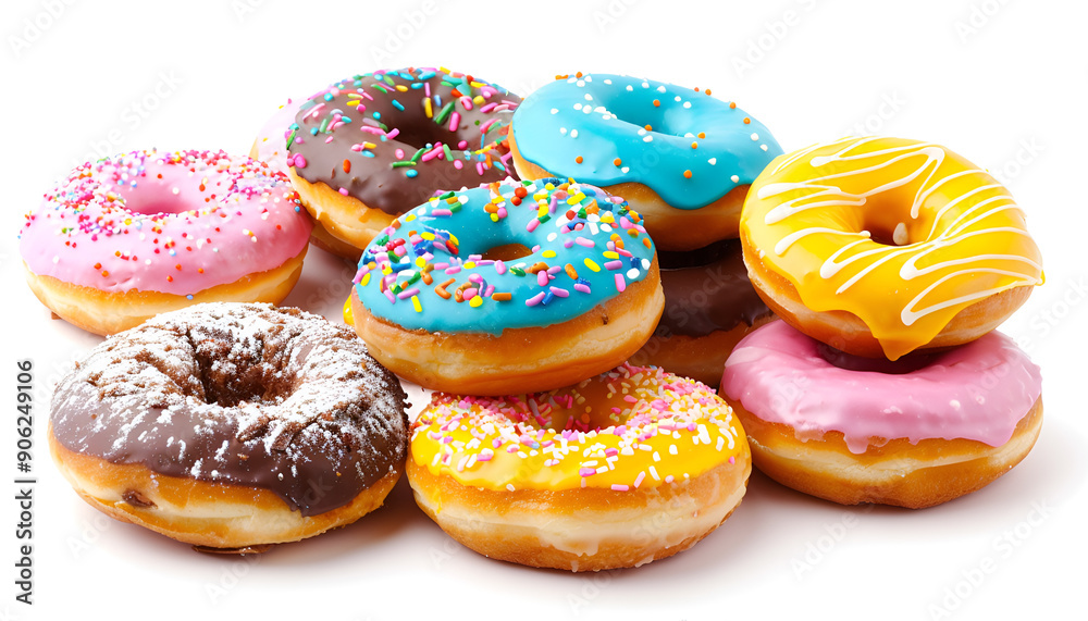 sweet glazed donuts isolated on white background sweet glazed donuts isolated on white background