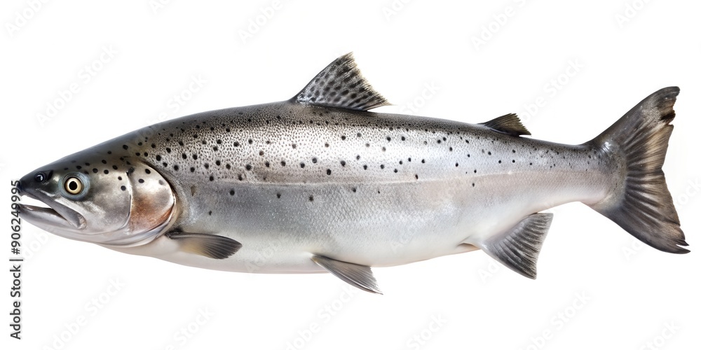 Atlantic salmon fish isolated on a white background Generative By AI Atlantic salmon fish isolated on a white background Generative By AI