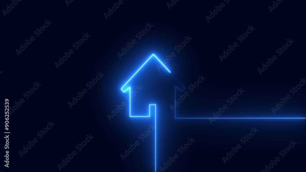 Glowing neon house icon animation. Symbol of home concept. neon house icon. Glowing neon house icon animation. Symbol of home concept. neon house icon.