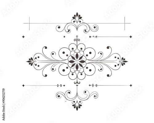 Set of Fancy Decorative Ornamental Lines vector. ai generated