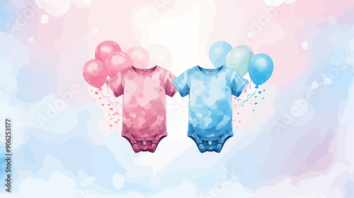 Its Boy Or Girl Onesies Background Vector Illustration.