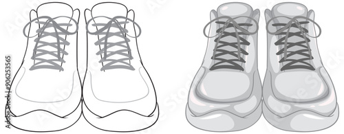 Pair of Athletic Shoes Illustration