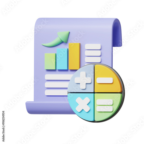 purple financiial data 3d illustration photo