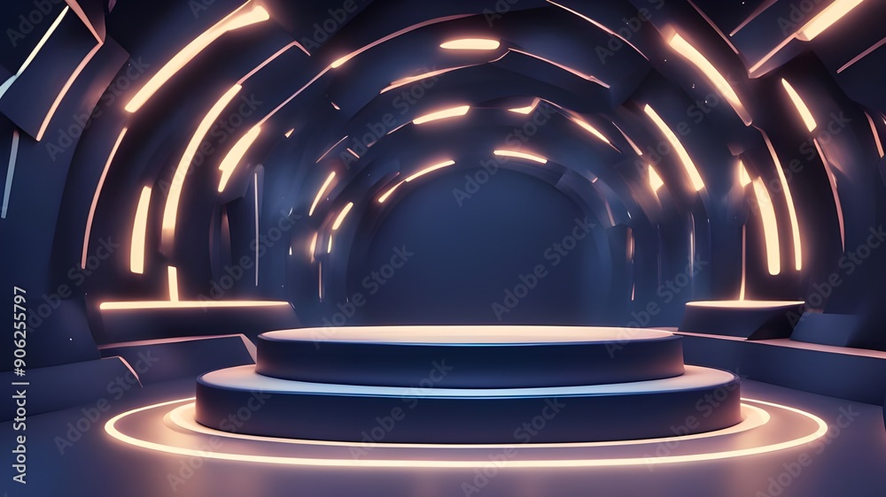 Naklejka premium Podium 3D stage platform