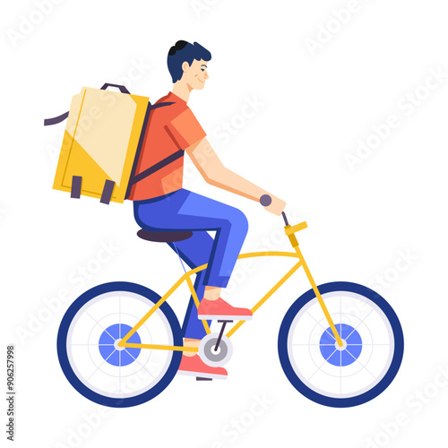 A flat character illustration of delivery boy 

