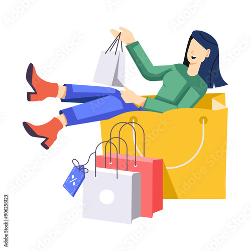 ecommerce, shopping, buying, purchasing, consumer, online, retailing, character, person, flat, vector, illustration

