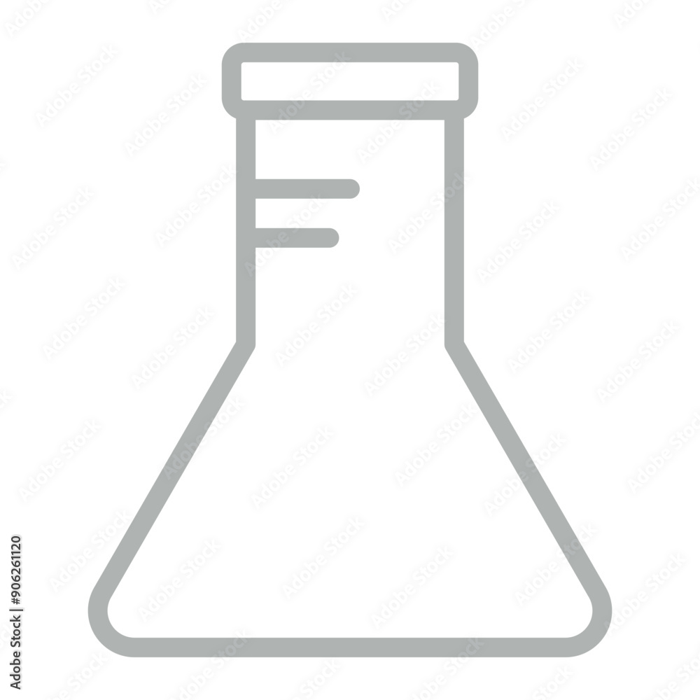 Flask Vector Line Grey Icon Design Flask Vector Line Grey Icon Design