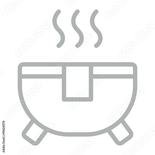 Hot Tub Vector Line Grey Icon Design