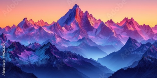 Majestic Mountain Peaks at Sunset