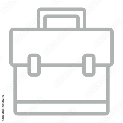 Briefcase Vector Line Grey Icon Design