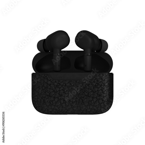 Stylish digital earbuds front transparent