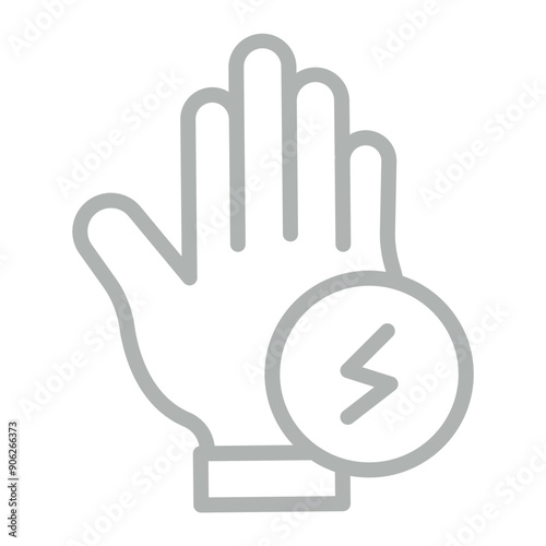 Gloves Vector Line Grey Icon Design