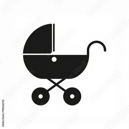 baby stroller icon isolated on white