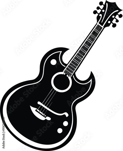 Photography electric guitar isolated on white