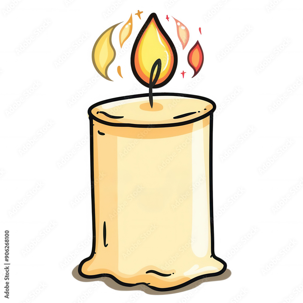 A glowing candle with a flickering flame, transparent background A glowing candle with a flickering flame, transparent background