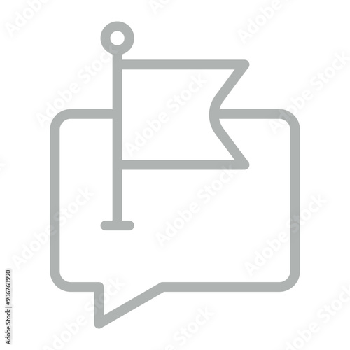 Flagged Vector Line Grey Icon Design