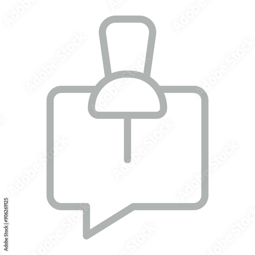 Pinned Vector Line Grey Icon Design