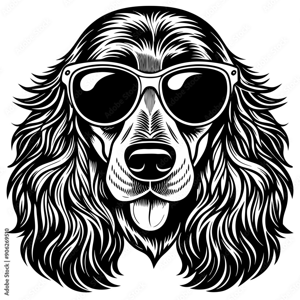 Fototapeta premium black and white dog