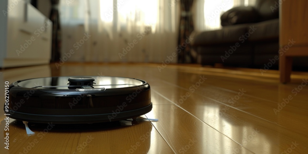 Robotic Vacuum Cleaner on Floor Robotic Vacuum Cleaner on Floor