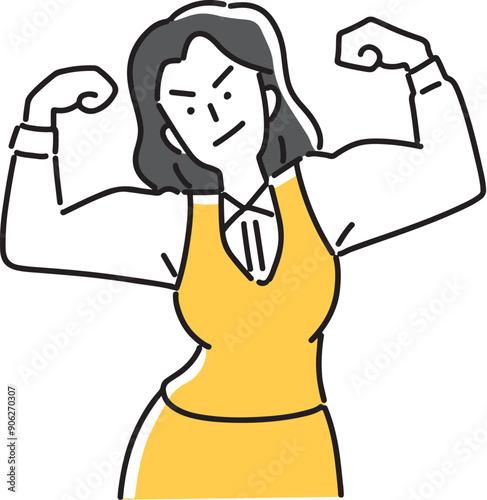 強いポーズをとる女性