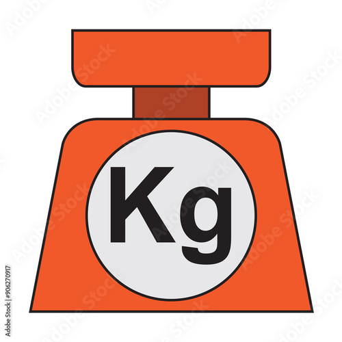 two dimensional portable scale icon orange color isolated on white background