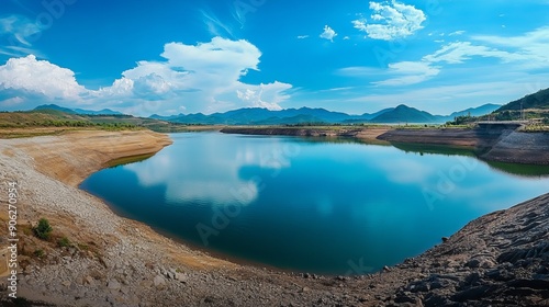 A panorama of the Amari Dam reservoir. photo