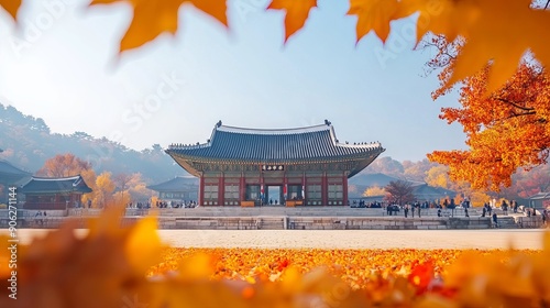 Seoul, South Korea: Gyeongbokgung, also known as Gyeongbokgung Palace or Gyeongbok Palace, the primary royal palace of the Joseon Dynasty. photo