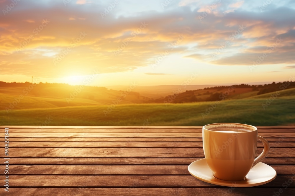 Morning coffee with mountain view.
Morning coffee with mountain view.