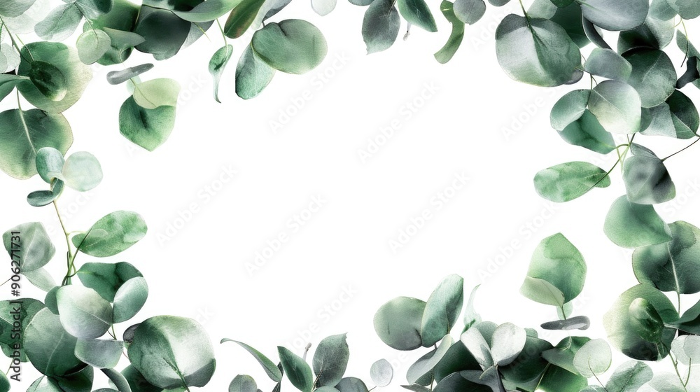 Green leaf wreath on white Green leaf wreath on white