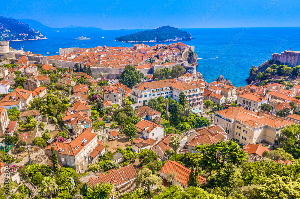 Obraz premium city old town Dubrovnik view, Croatia, european travel destination