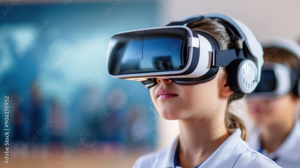 VR headsets used in a classroom for immersive learning, educational and innovative. VR headsets used in a classroom for immersive learning, educational and innovative.