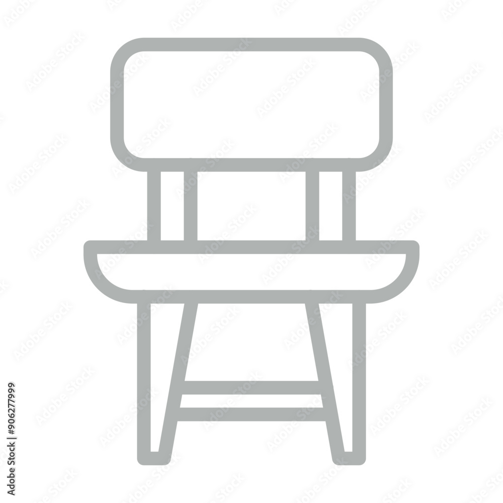Chair Vector Line Grey Icon Design Chair Vector Line Grey Icon Design