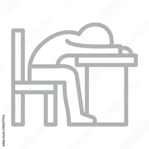 Tired Vector Line Grey Icon Design