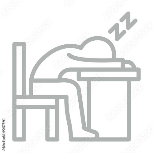 Lazy Vector Line Grey Icon Design