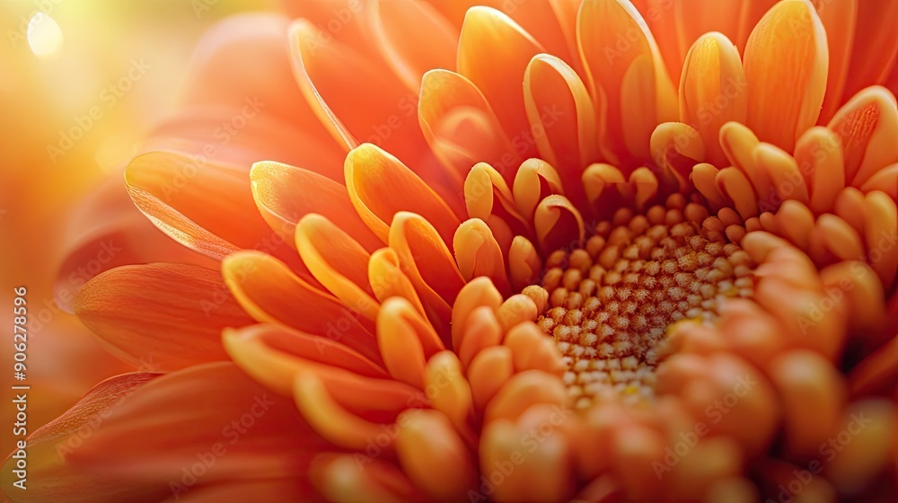 Beautiful close-up of a chrysanthemum, focusing on its delicate petals and bright colors Beautiful close-up of a chrysanthemum, focusing on its delicate petals and bright colors