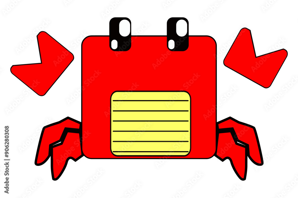 Cute Cartoon Character of a Boxy Crab Cute Cartoon Character of a Boxy Crab