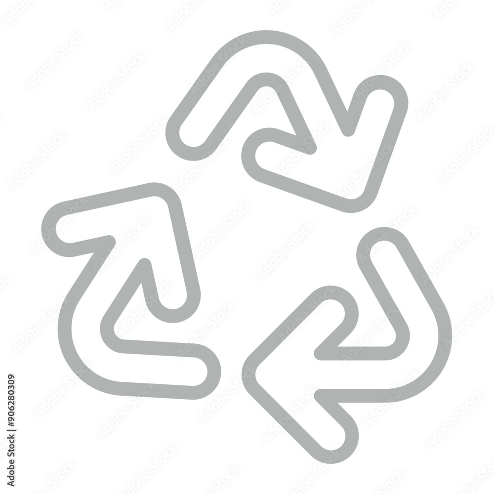 Recycling Symbol Vector Line Grey Icon Design Recycling Symbol Vector Line Grey Icon Design