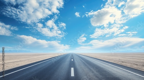 Open highway road under a vast sky of clouds, symbolizing travel and exploration