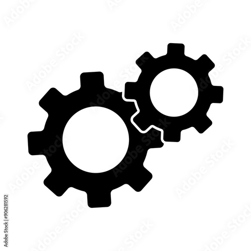Setting gears icon isolated on white