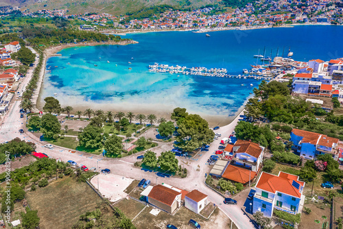 view of the city of Stobrec, promenade and city center  photo