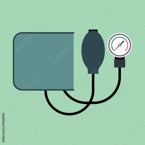 Manual Blood Pressure or Sphygmomanometer, Medical equipment, Vector Flat Illustration Design