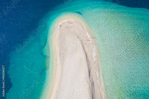 Natural phenomenon Zlatni Rat beach inCraotia, Island Brac. photo