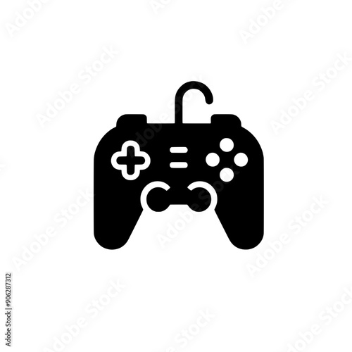 game controller silhouette vector illustration isolated gaming conecpt photo