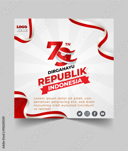 Spanduk Hari Kemerdekaan Indonesia 17 Agustus 2024 Vektor