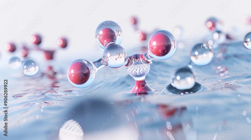 A graphic representation of a hydrogen bond between water molecules ...