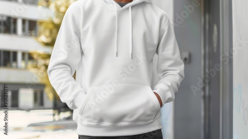 White hoodie sweatshirt mockup with copy space