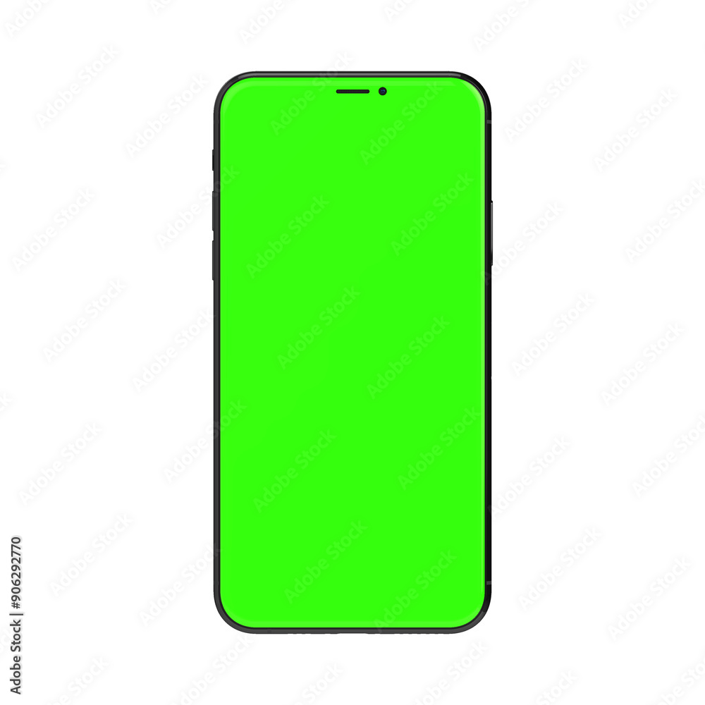 Phone front clear perspective greenscreen Phone front clear perspective greenscreen
