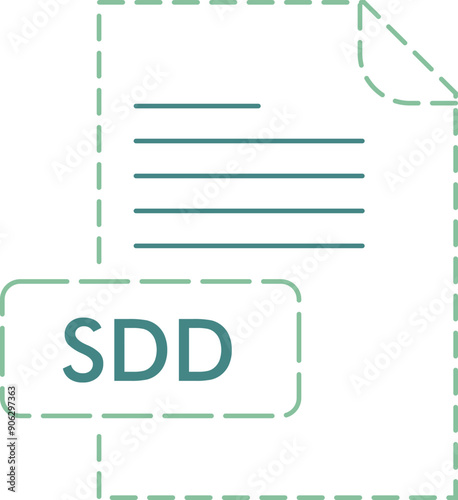 SDD File format icon rounded outline photo