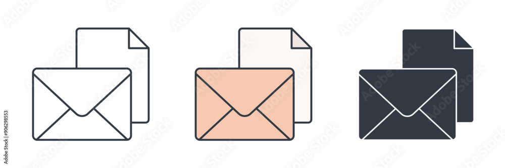 Email icon symbol vector illustration isolated on white background Email icon symbol vector illustration isolated on white background